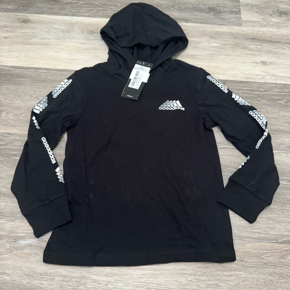 Adidas Black Hoodie shirt  with Subtle Logo - Picture 1 of 2